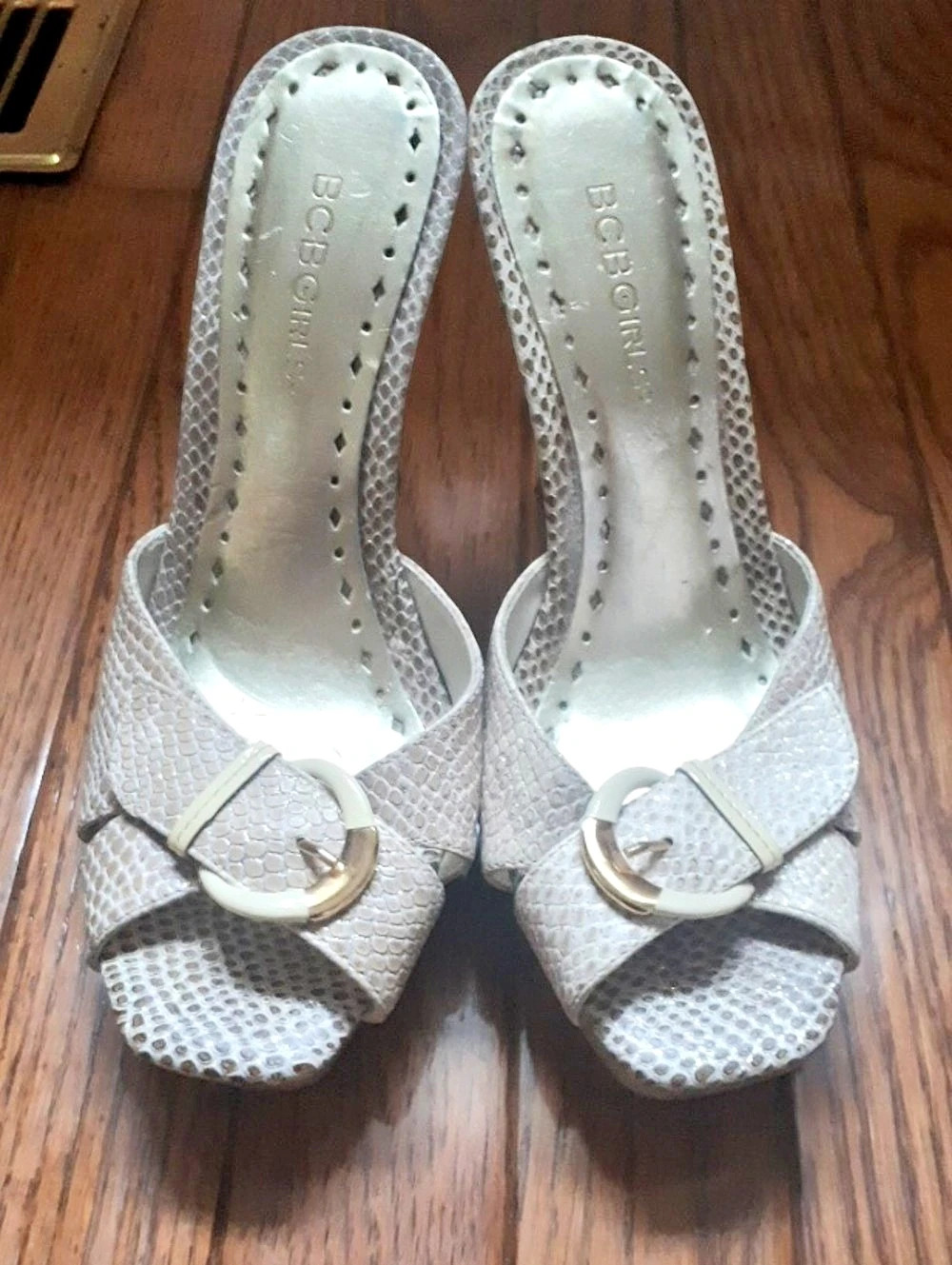 BCBGirls Textured Heels in White